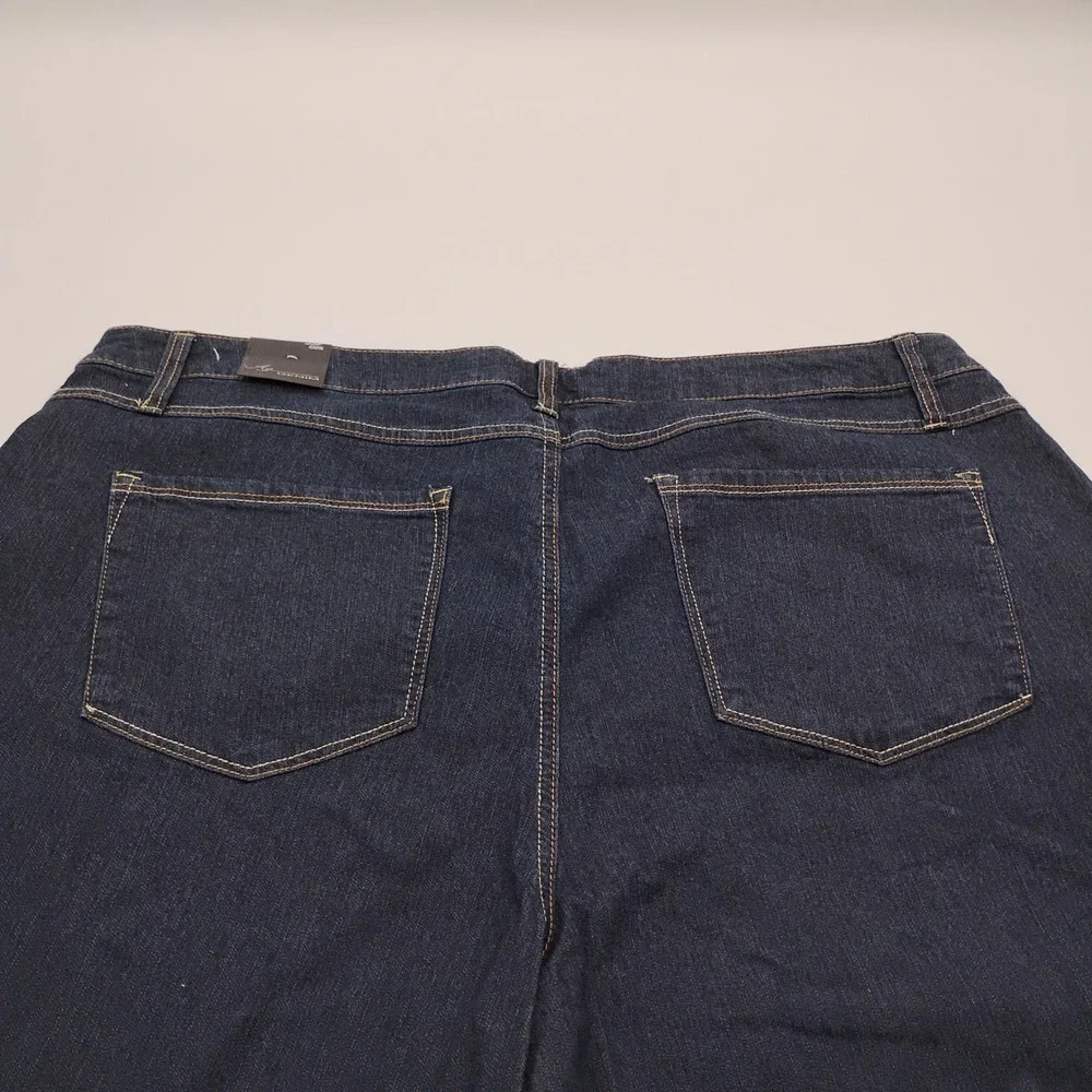 A3 Denim Womens Plus Size 22W Dark Wash Capri Jeans Cropped DN1W3180C6W NEW - Picture 12 of 16
